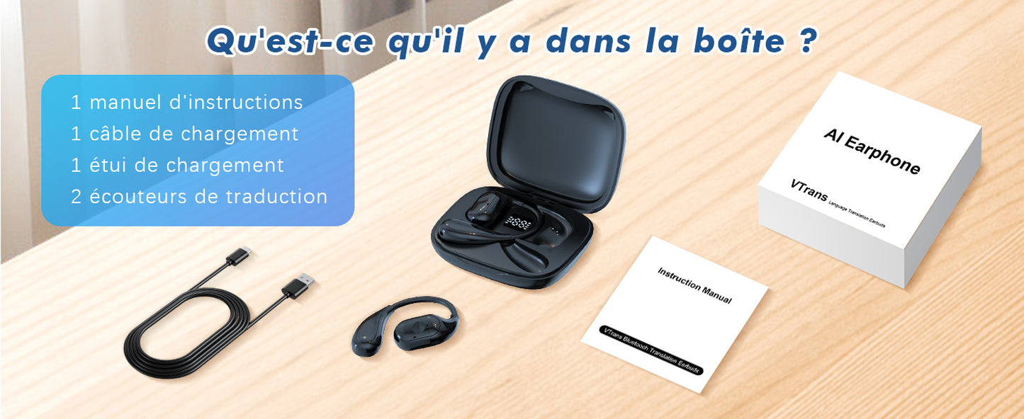 ECOUTEURS TRADUCTEURS INTELLIGENT ALIMENTER PAR L'IA